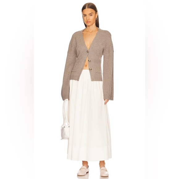 Helsa Cotton Poplin Midi Skirt in White